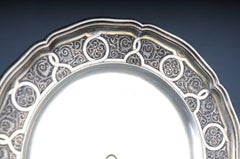 Antique Russian plate 84 Silver edge decoration Viktor Sawinkow 875 Silver