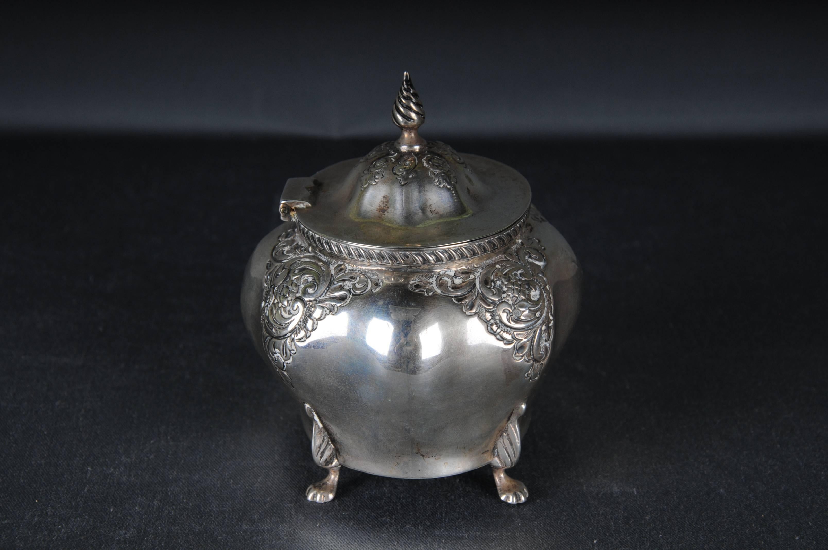 English Antique Sterling Silver England Sugar bowls Box 925 chester William Neale For Sale