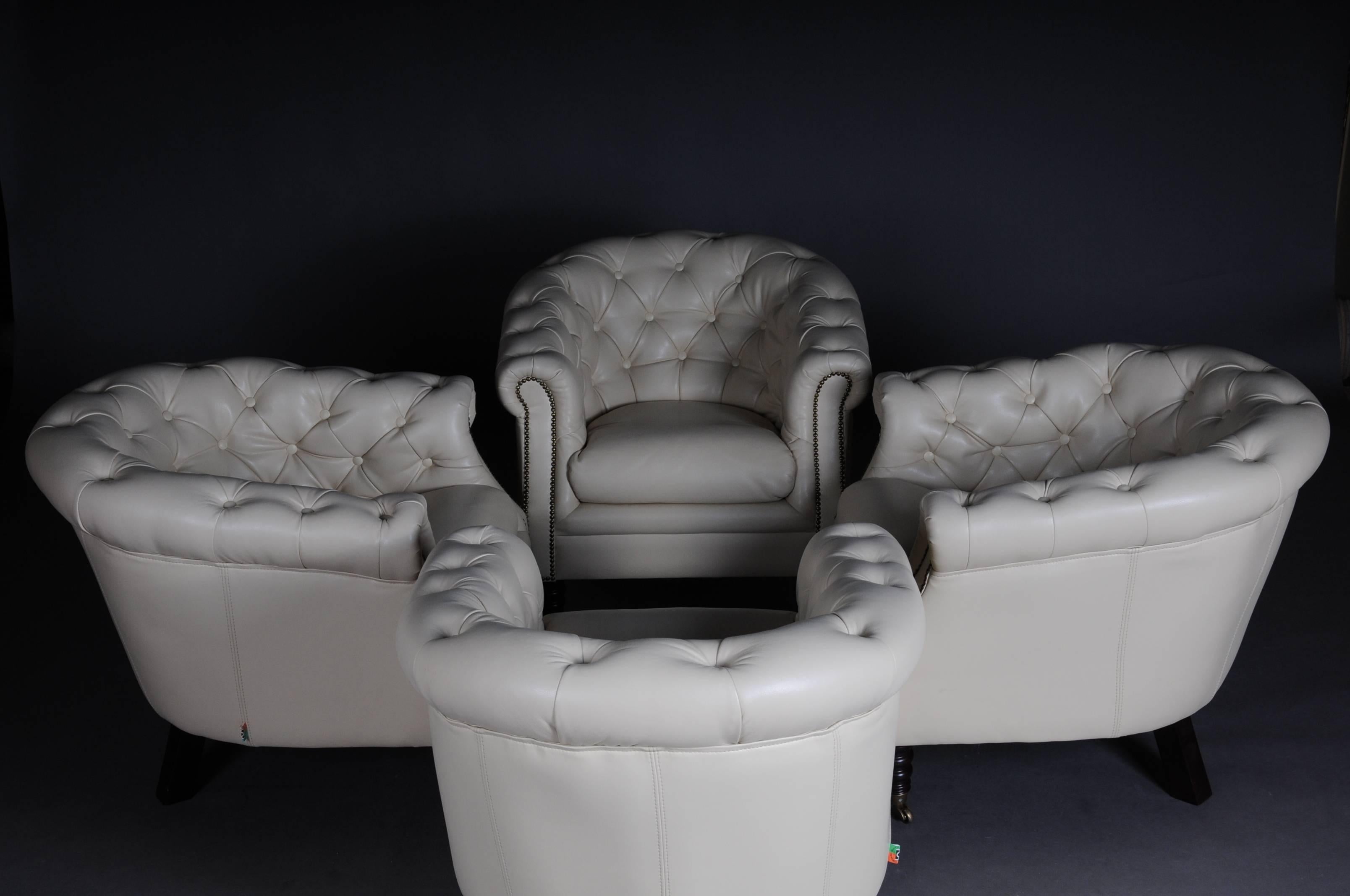 High-quality lounge chairs in white. Made in Italy.

White leather imitation, very soft and comfortable.

there are only 2 armchairs left


(B-138)