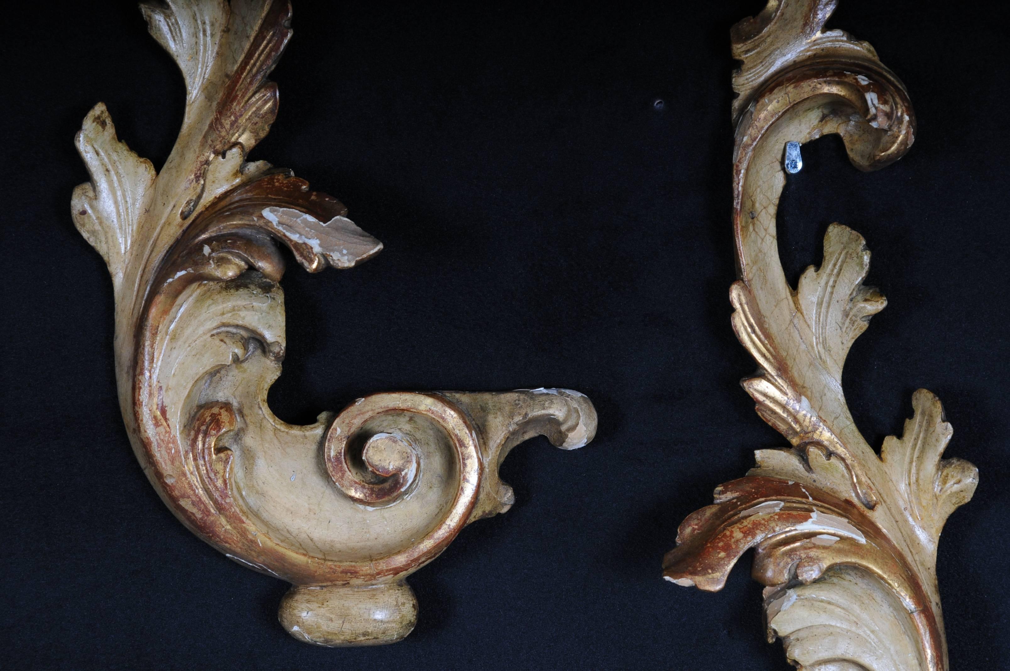 Barocke Ornamente Elemente aus vergoldetem Holz aus dem 18. Jahrhundert (Deutsch) im Angebot
