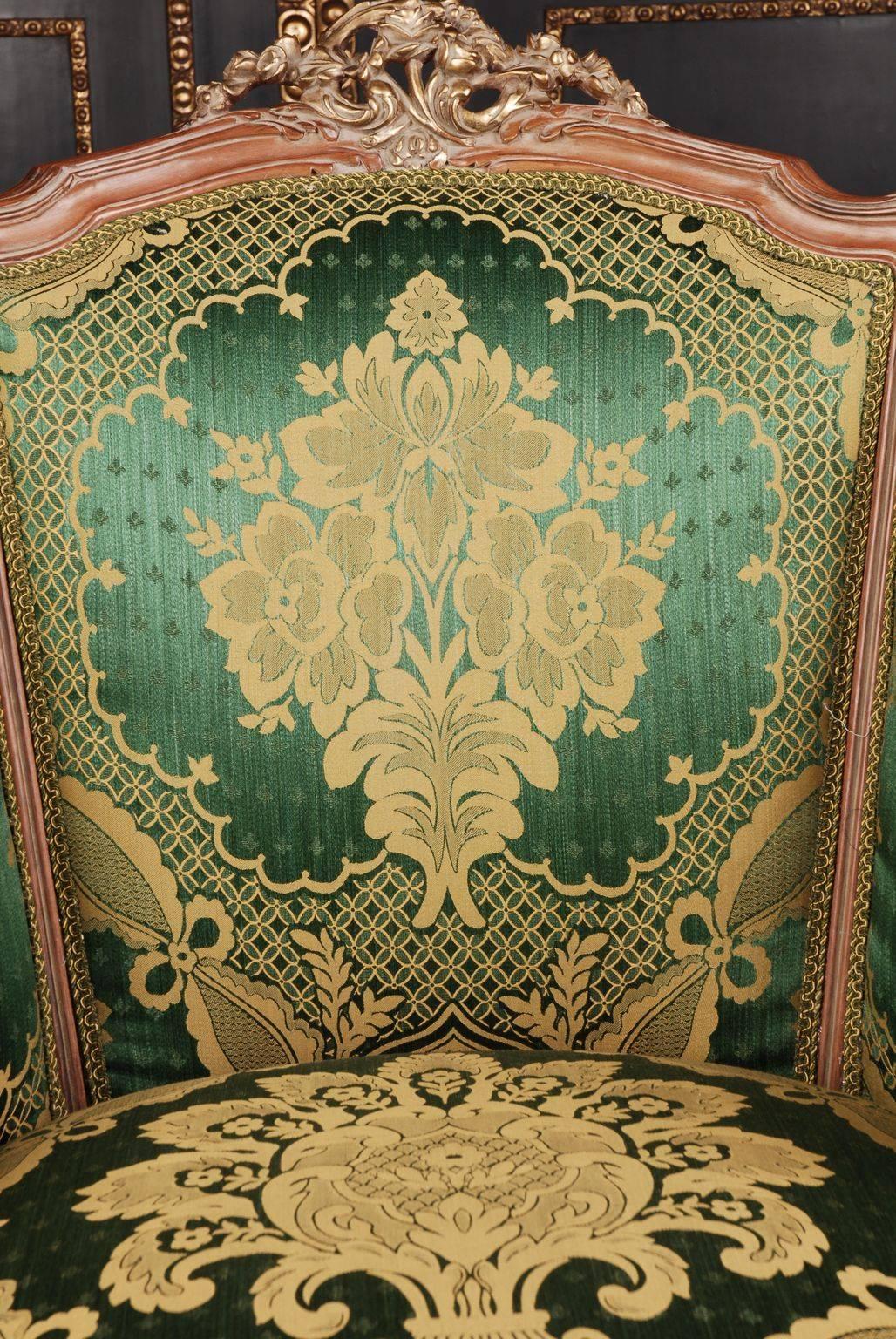 Louis XV 20th Century Louis Quinze Style French Curly-Leg Bergère