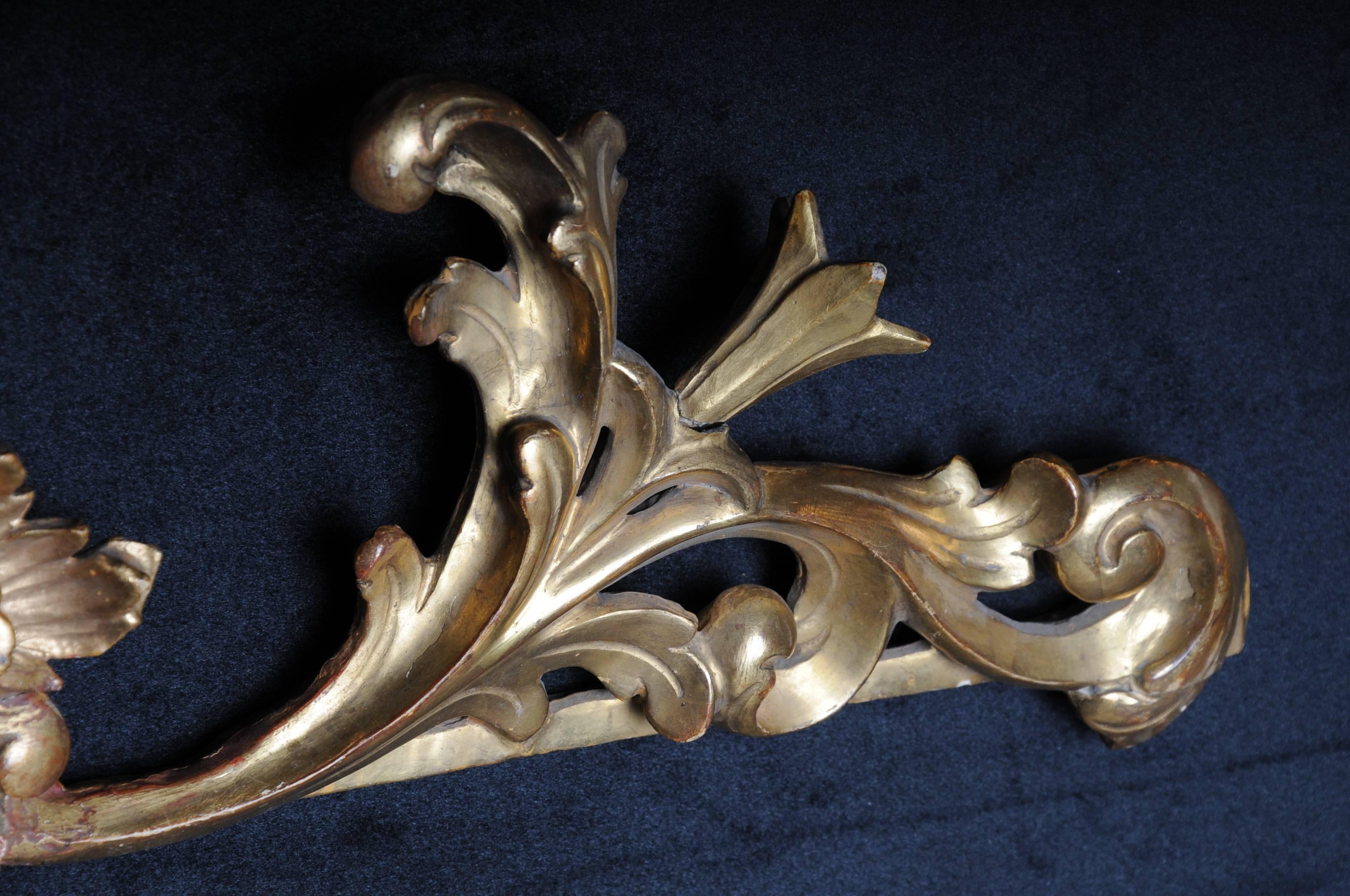 18th Century and Earlier Baroque Supraporte / Decorative Elements, Gilded Wood, 18th Century For Sale