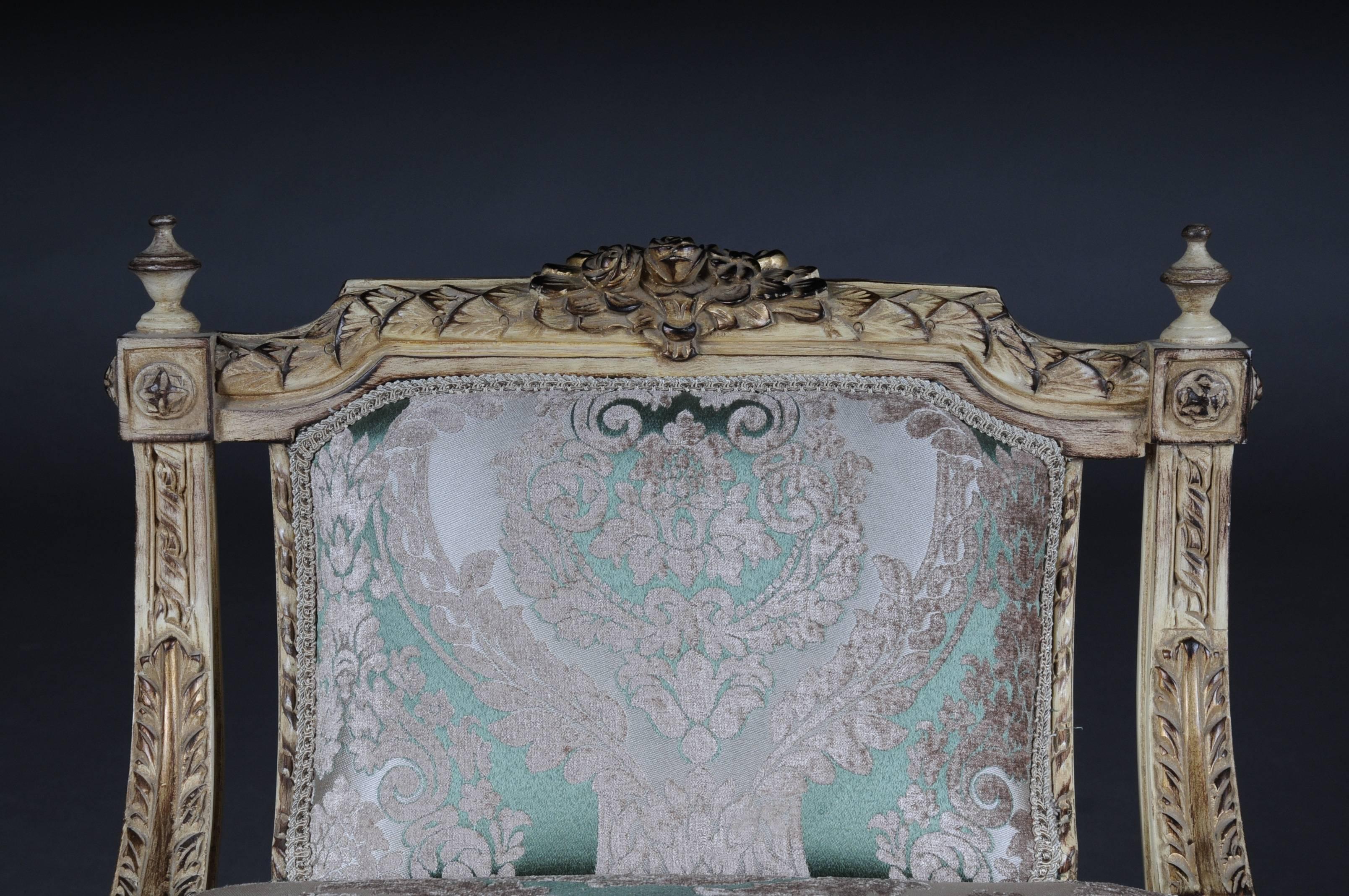 Upholstery Noble French Bench, Gondola in Louis Seize xvi