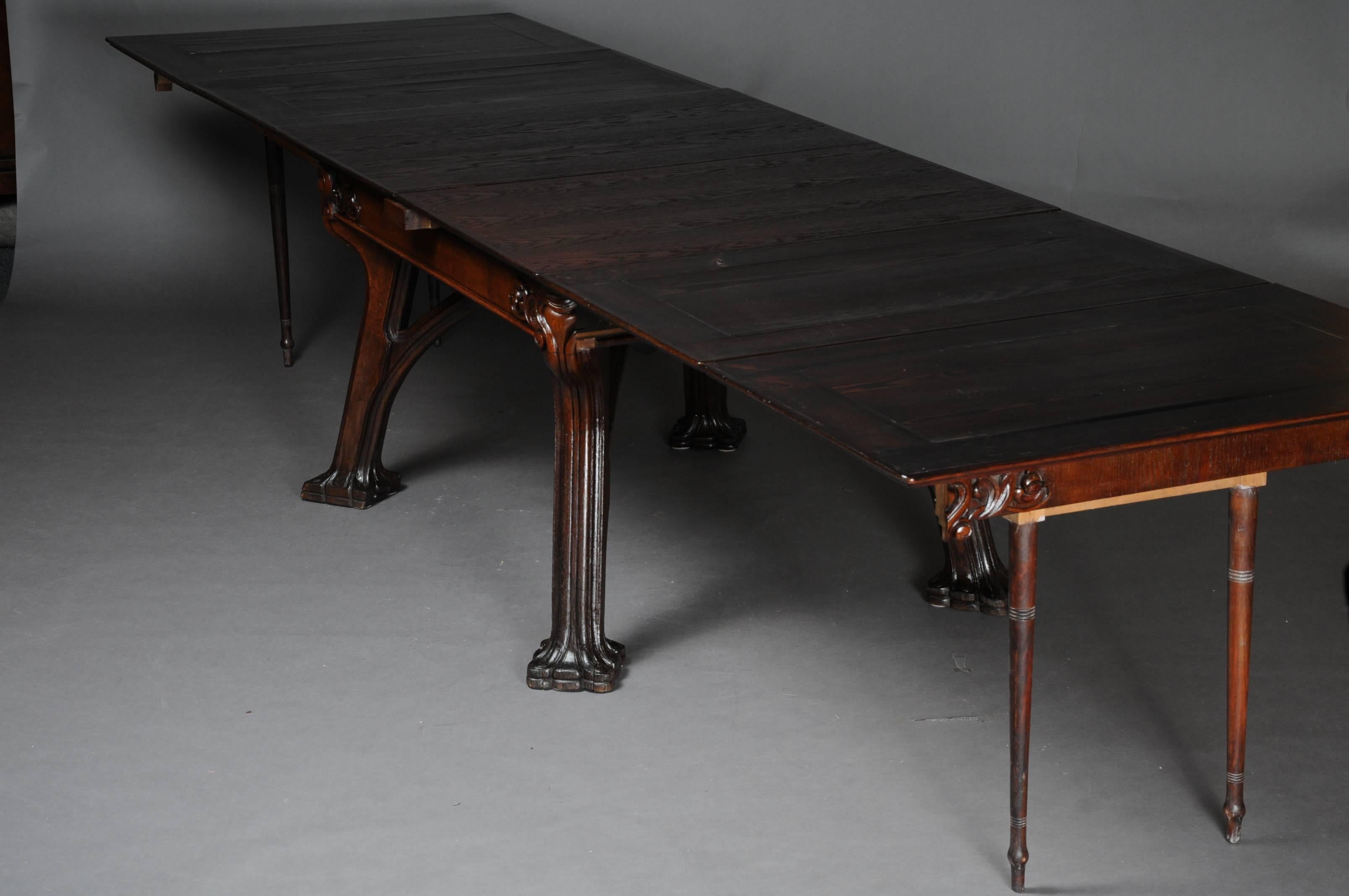 Unique Extendable Table, Art Nouveau, Eugene Gaillard, Solid Oak 1