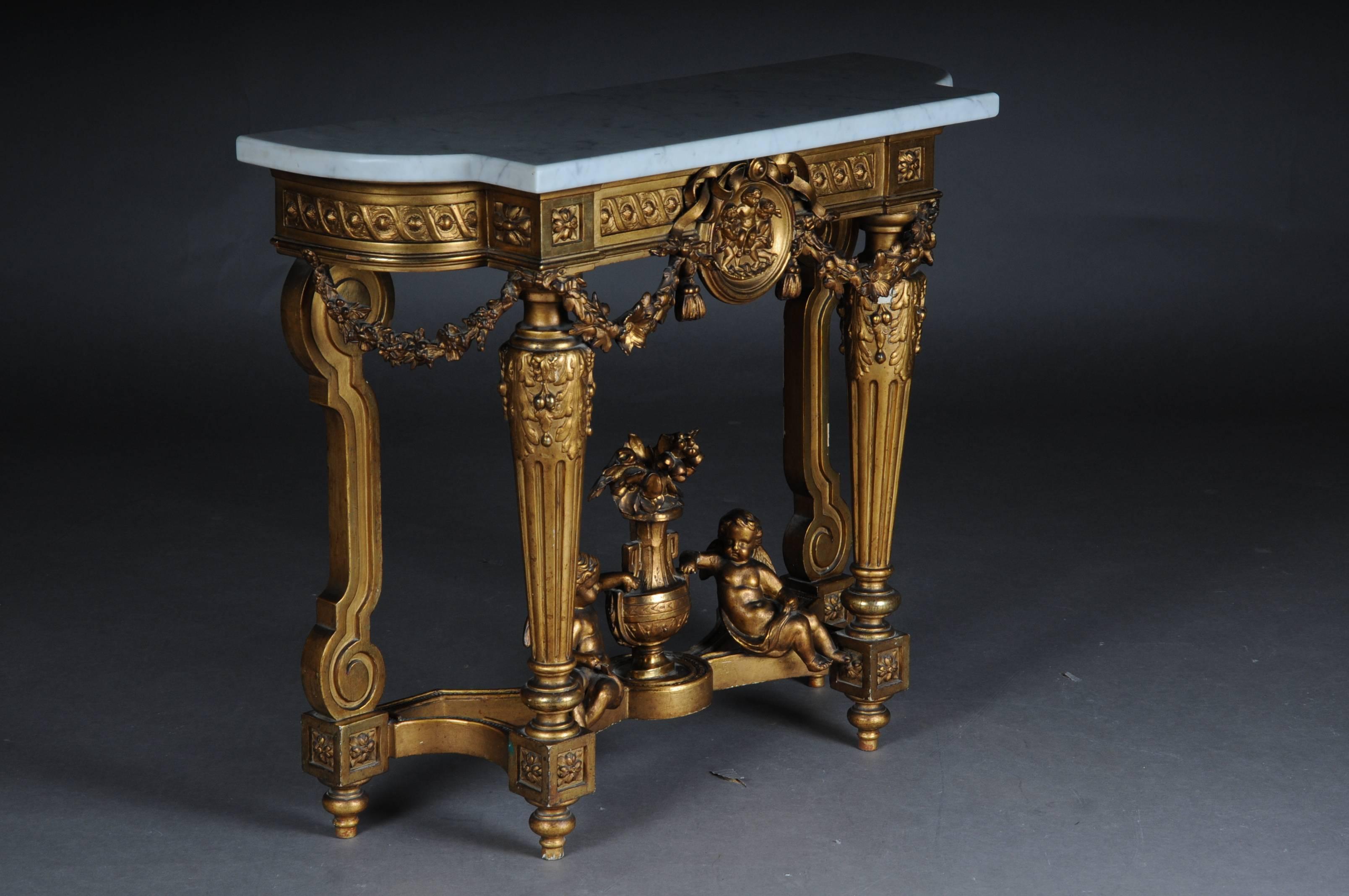 Hand-Carved Antique French Splendor Console Table, circa 1860