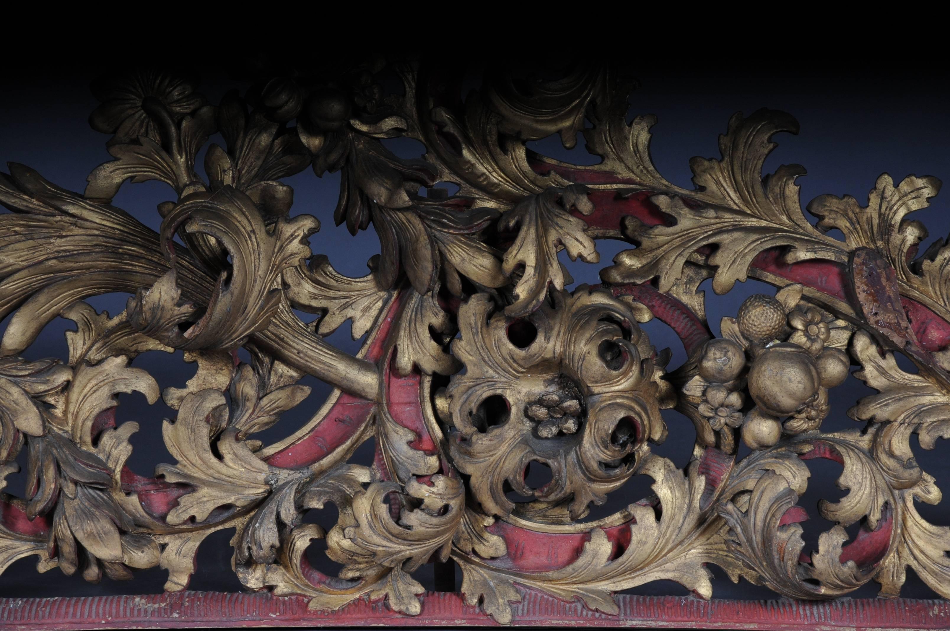 Wood Large Baroque Supraporte / Ornamental Element, Mid-18th Century For Sale