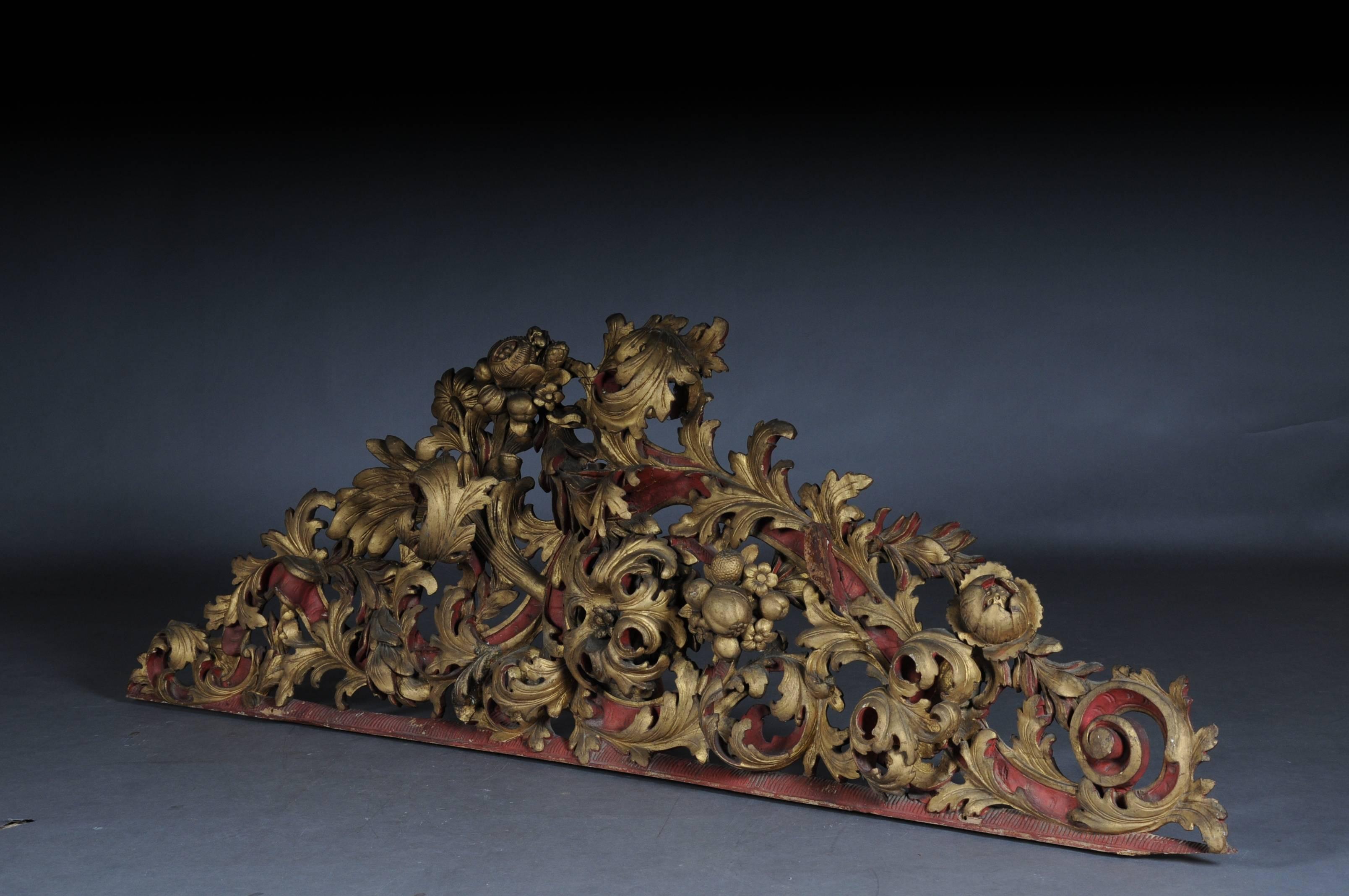 Hand-Carved Large Baroque Supraporte / Ornamental Element, Mid-18th Century For Sale
