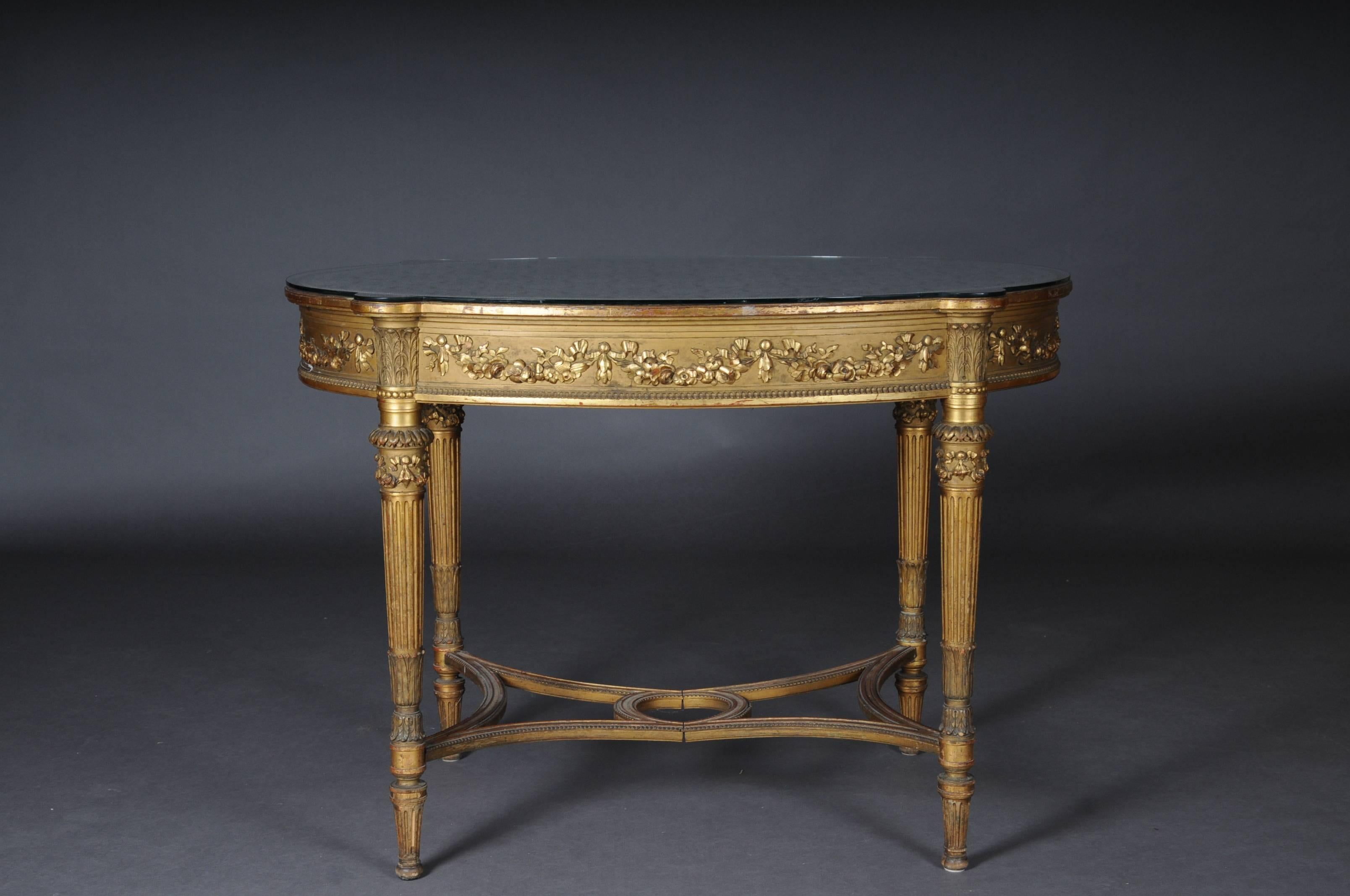 19th Century French Salon Table Napoleon III, Gilt In Good Condition In Berlin, DE