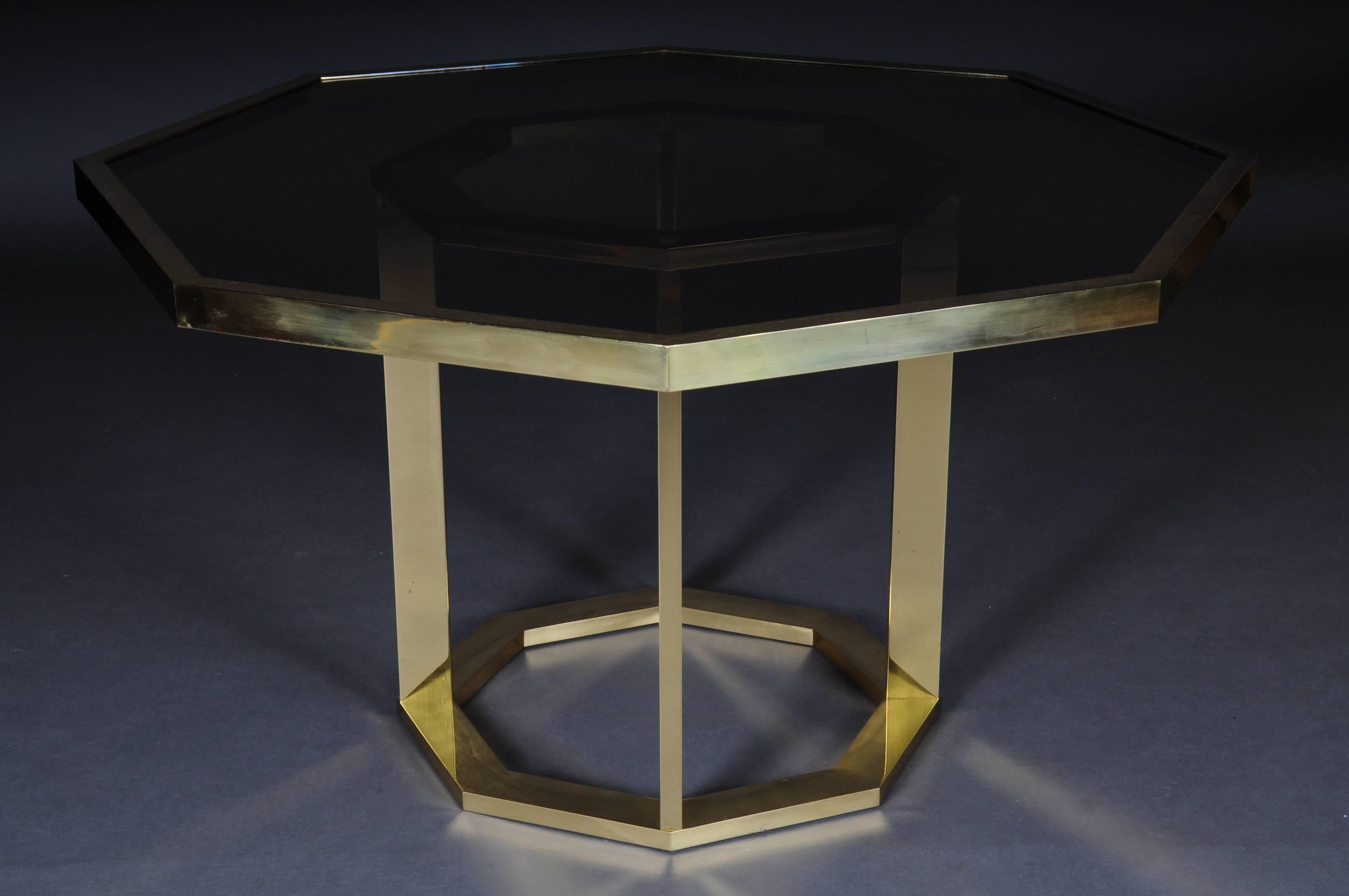 Unique Romeo Rega Salon Table, Polished Brass For Sale 1
