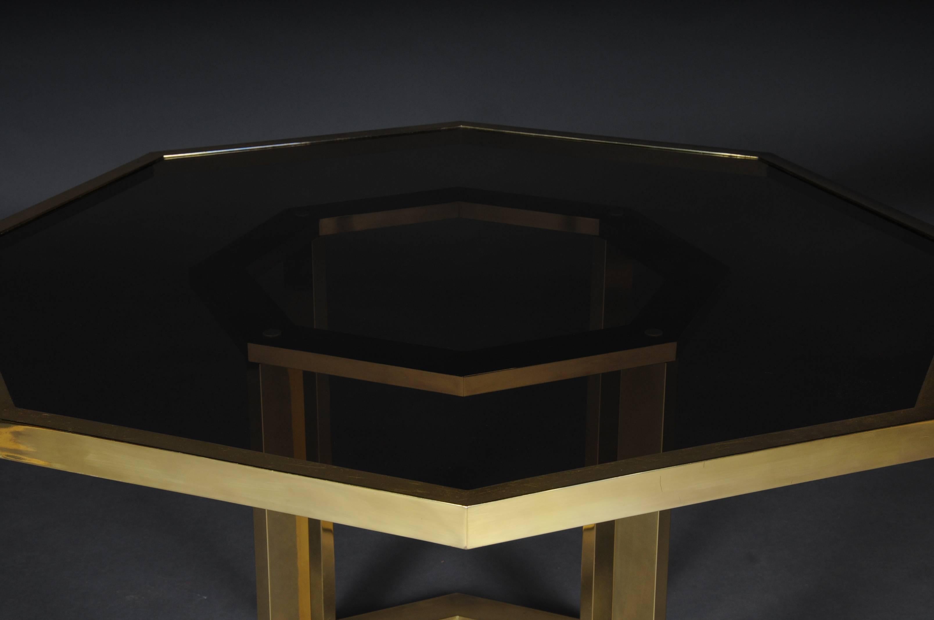 Unique Romeo Rega Salon Table, Polished Brass In Good Condition For Sale In Berlin, DE
