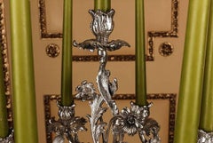 Candélabre argenté de style rococo du XXe siècle