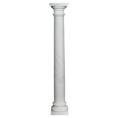 Delicate White Marble Column, 20th Century