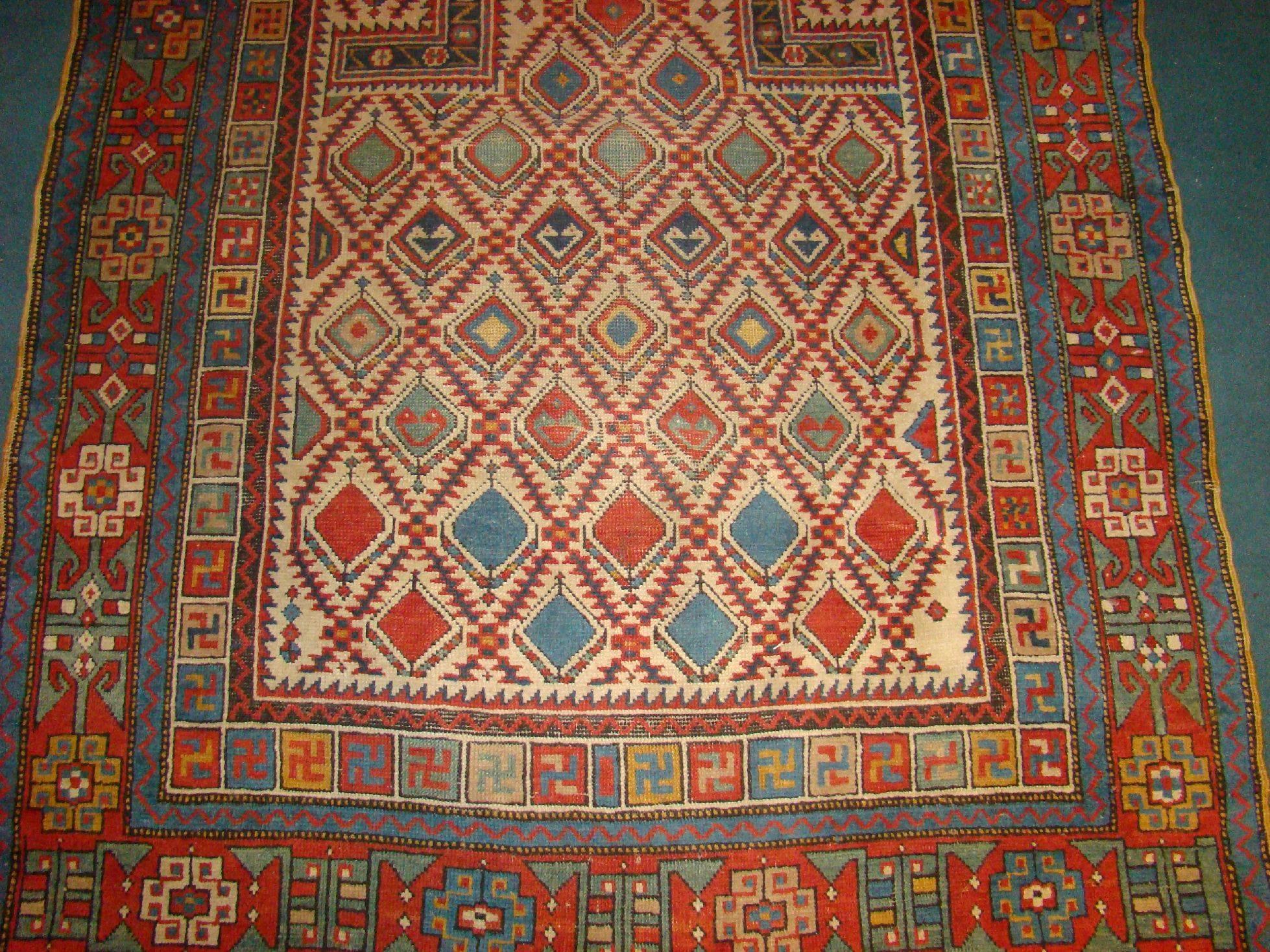 Antique Shirvan Prayer rug, circa 1870.

(Y-98).