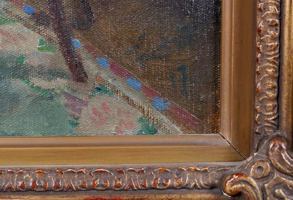 20th Century Oil Painting Interior Biedermeier Room 1