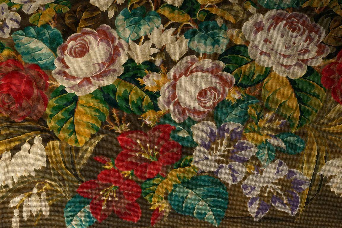 German 19th Century Biedermeier Wall Gobelin