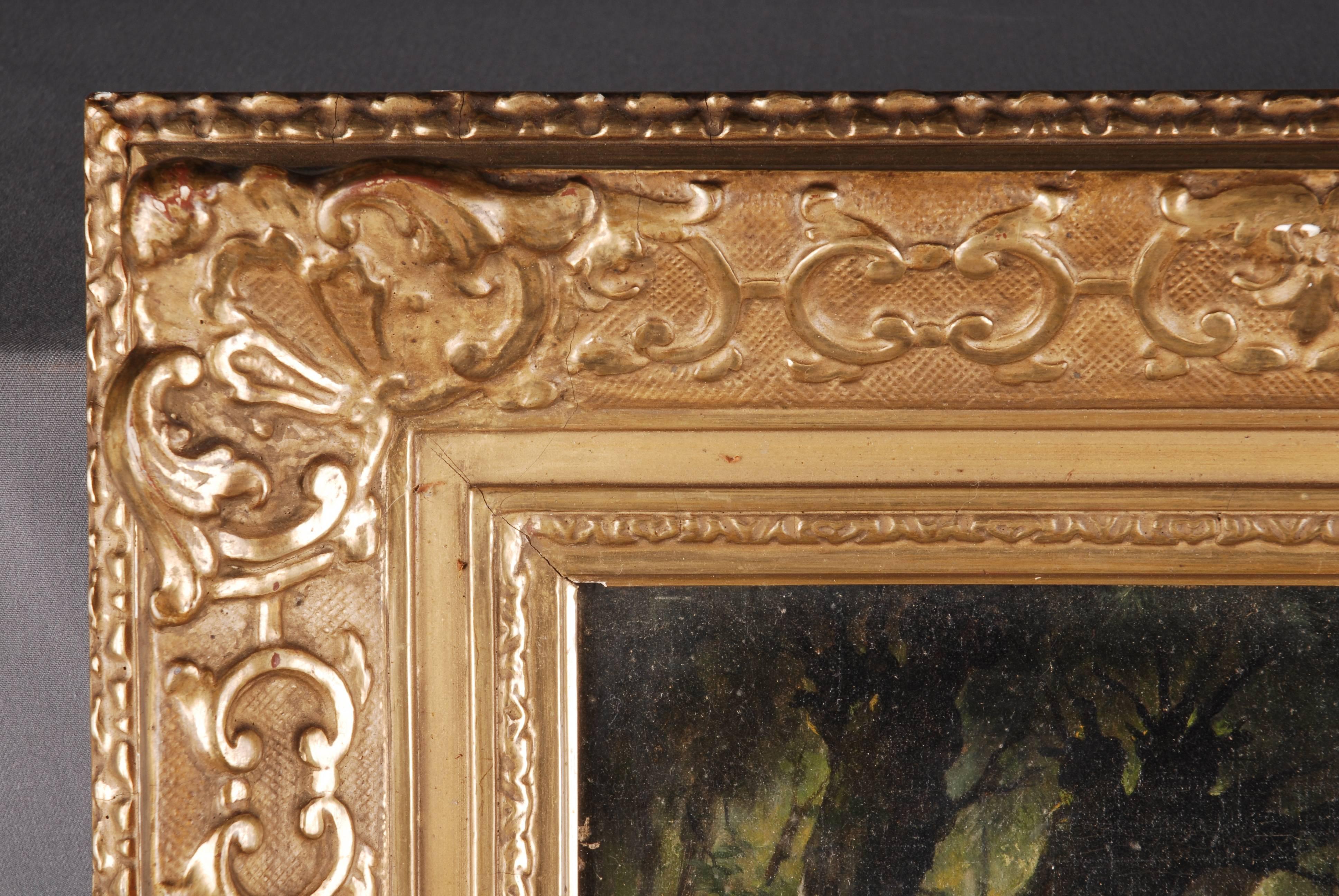 19th Century Oil Paint as Couple, August Kraus, 1852-1917 In Fair Condition In Berlin, DE