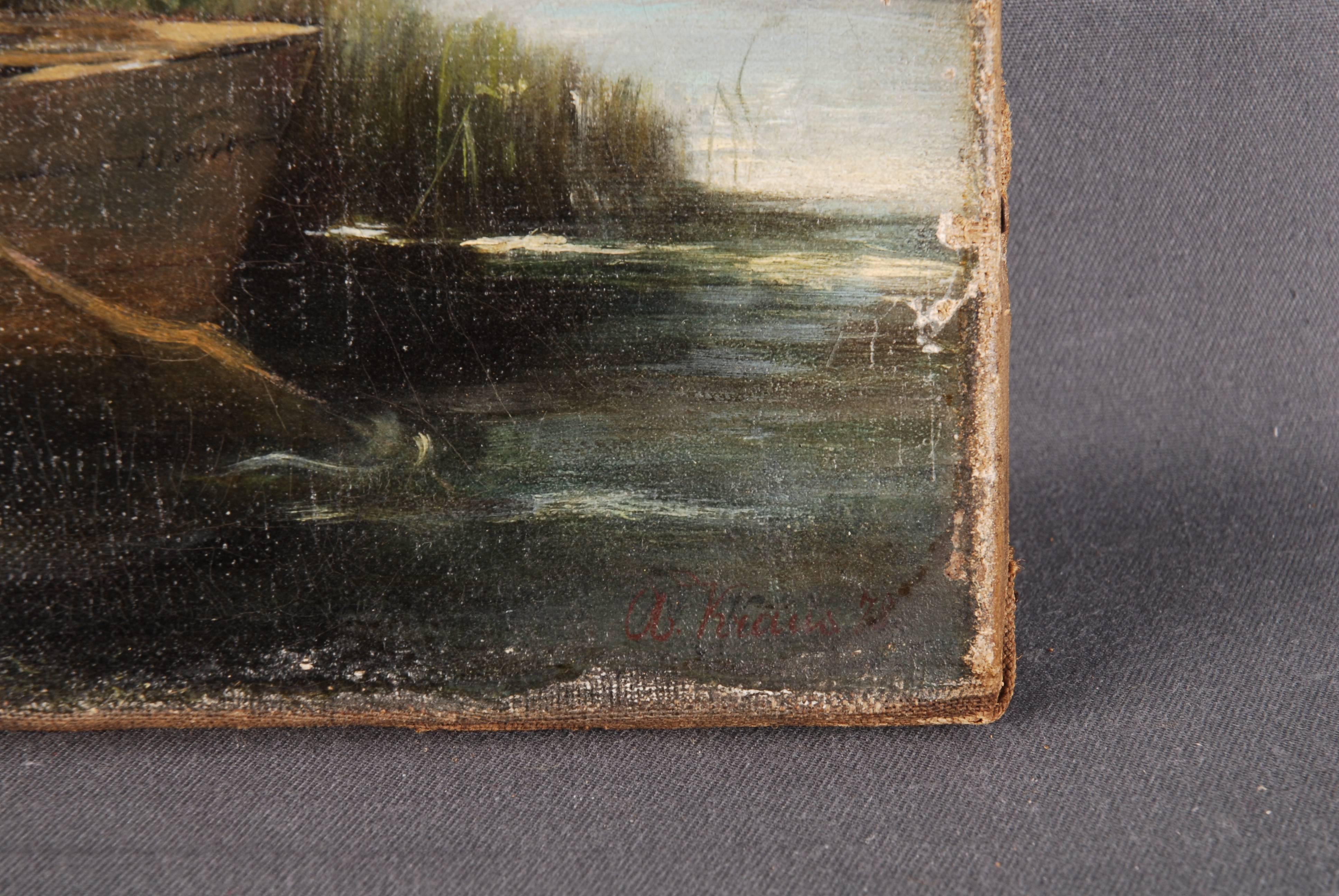 19th Century Oil Paint as Couple, August Kraus, 1852-1917 4