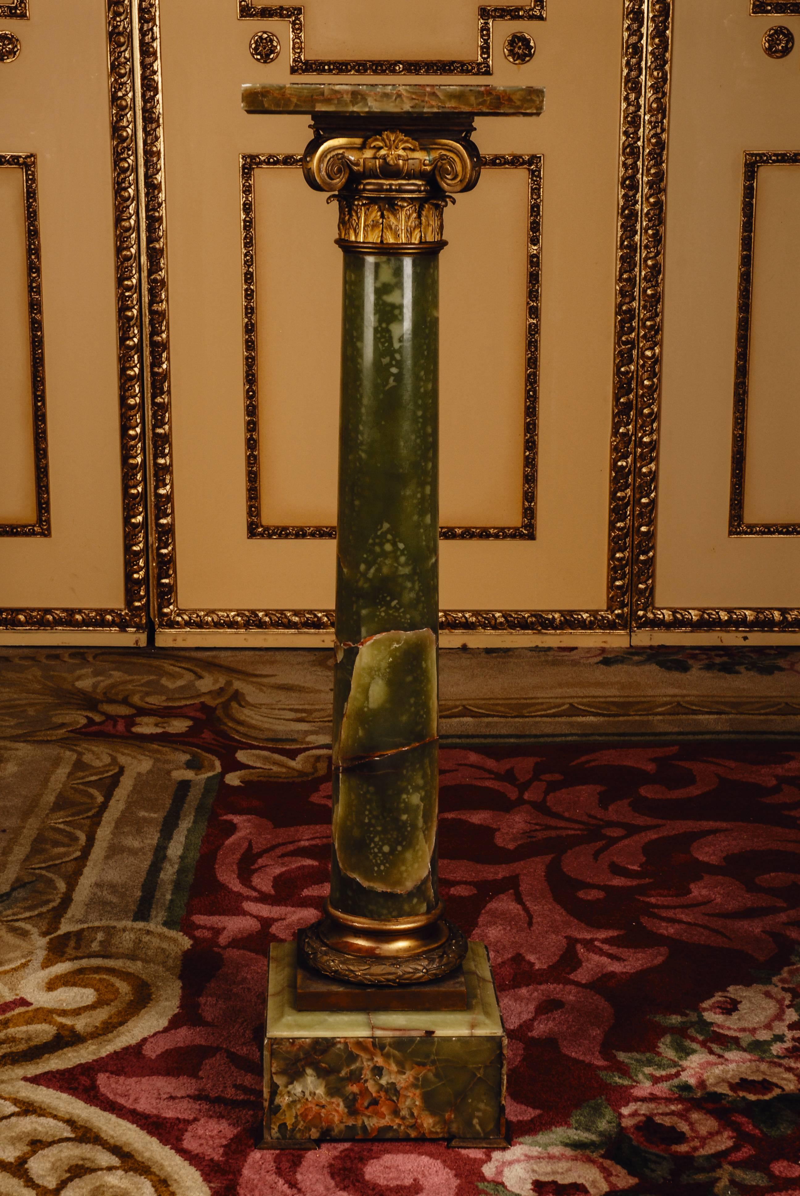 French 19th Century in the Style of Classicism Napoleon III Onyx Column For Sale