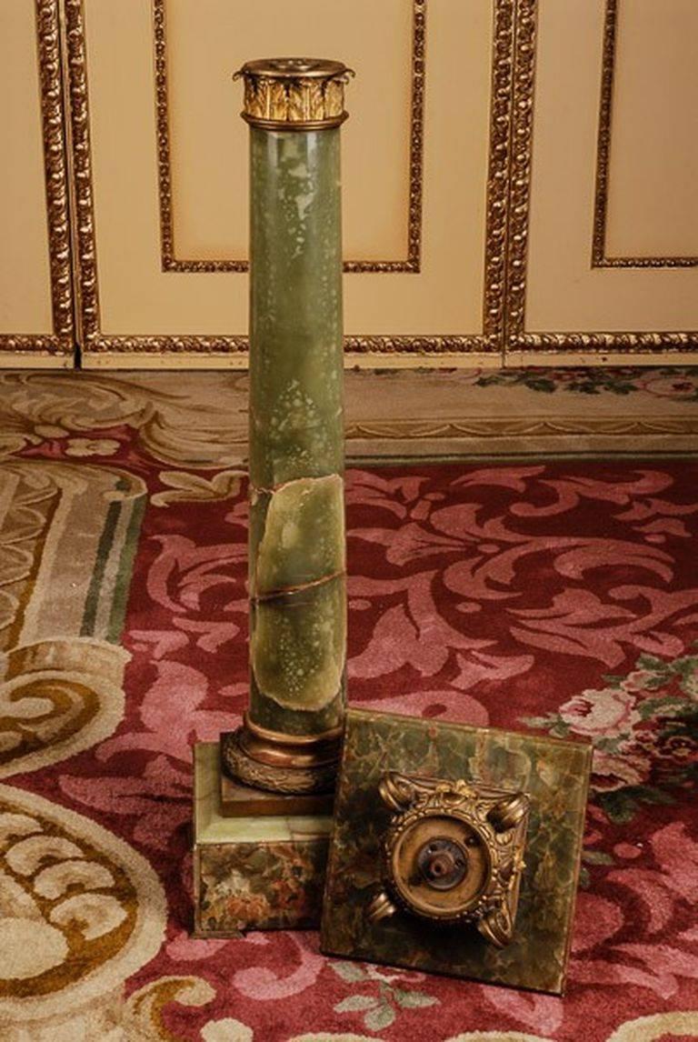 Gilt 19th Century in the Style of Classicism Napoleon III Onyx Column For Sale