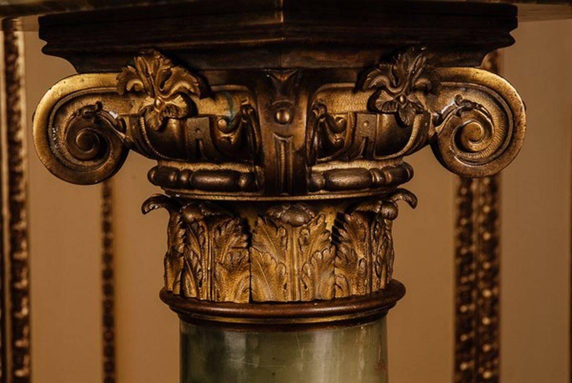 19th Century in the Style of Classicism Napoleon III Onyx Column For Sale 1