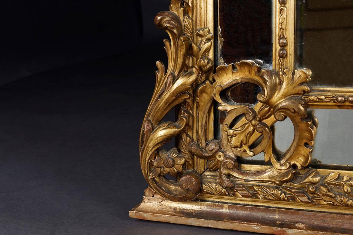 French 19th Century Napoleon III Gilded Salon Mirror For Sale