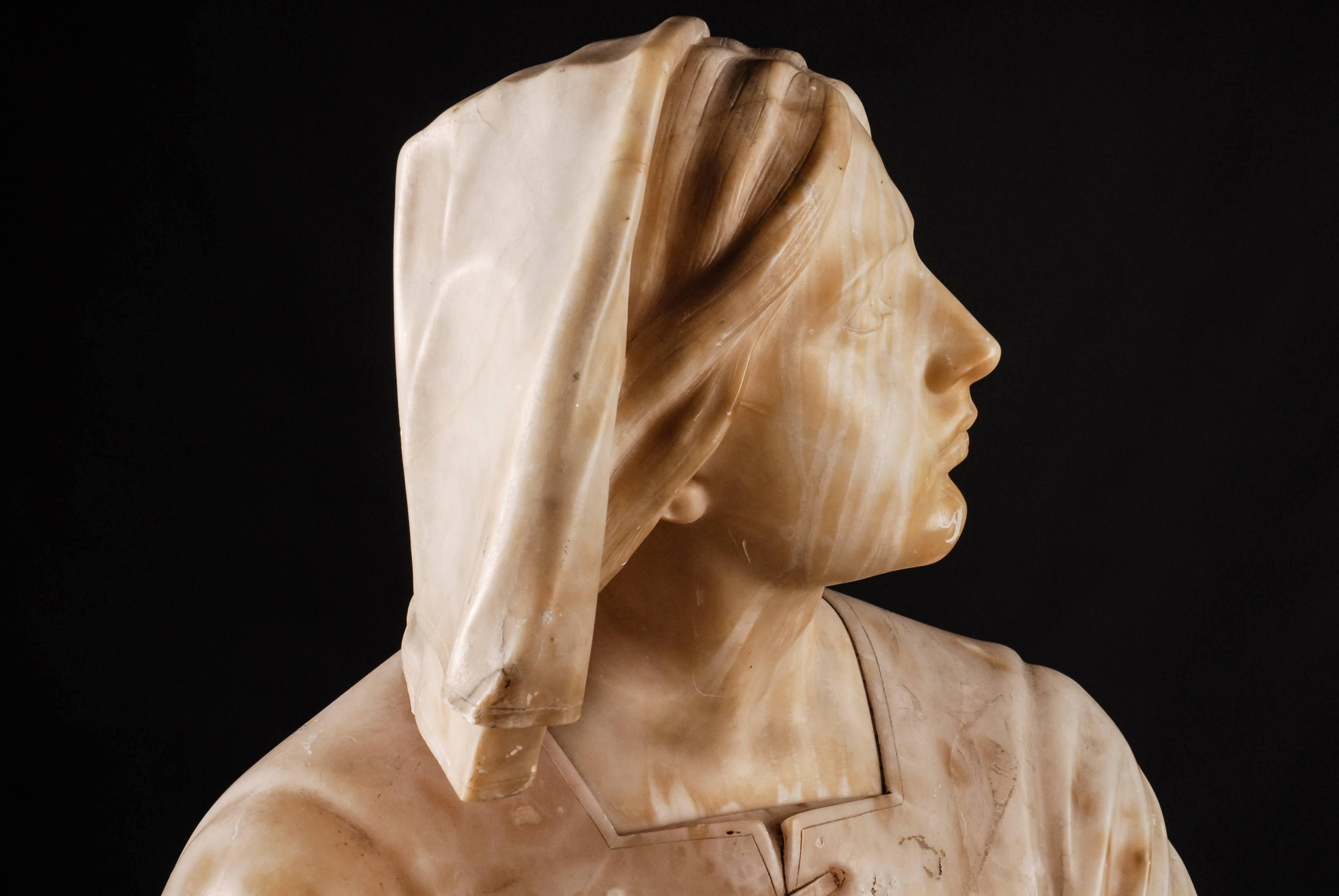 Early 20th Century Alabaster Bust Jeanne D´Arc Signed A. Pascal 1923 2