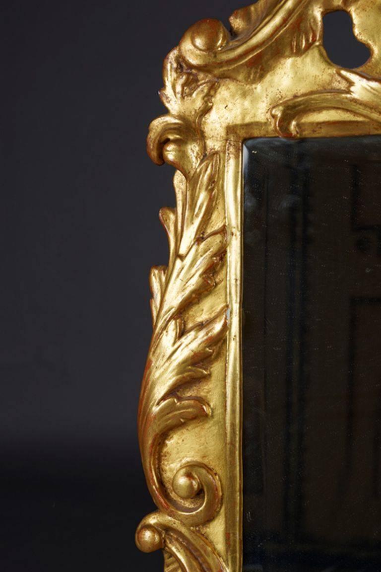 German 18th Century Baroque Gold Leaf Mirror