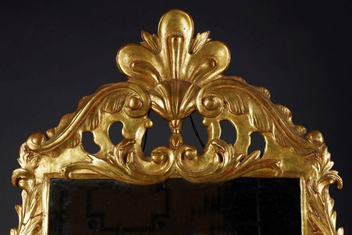18th Century Baroque Gold Leaf Mirror 1