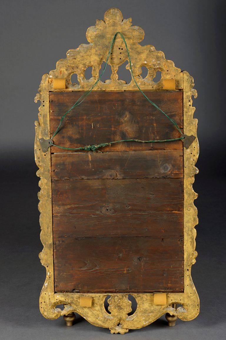 18th Century Baroque Gold Leaf Mirror 3