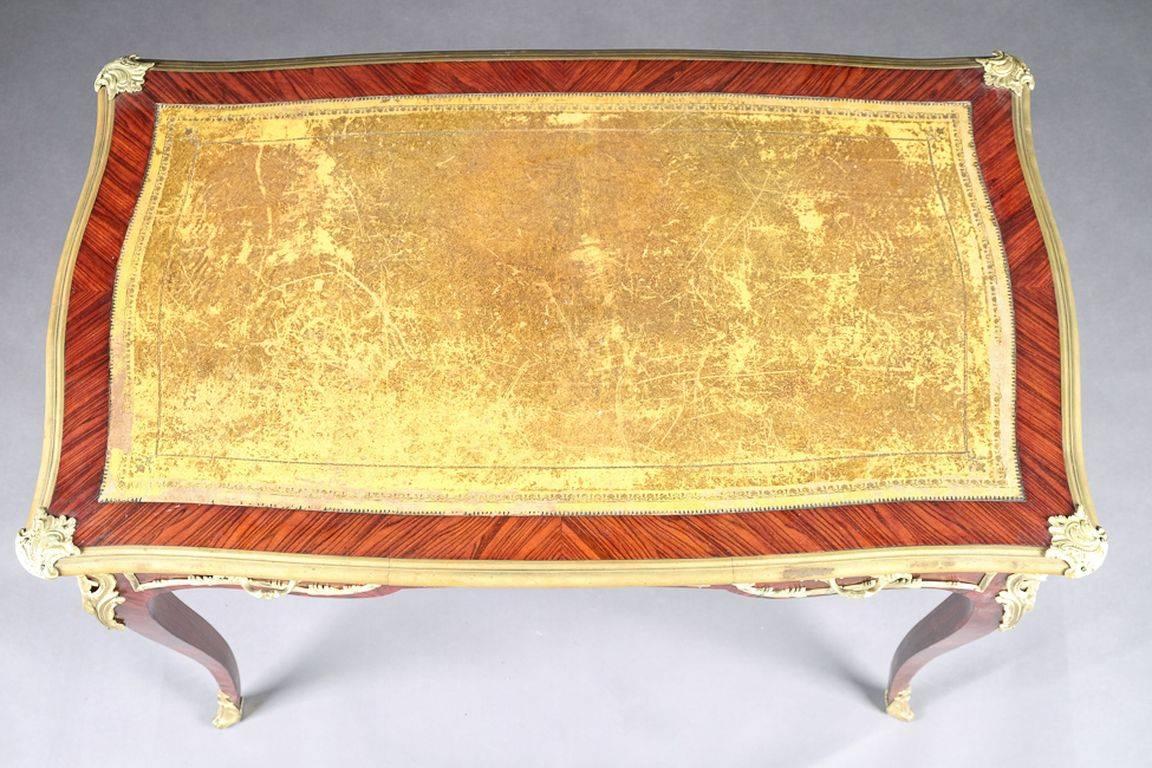 Bronze 19th Century Napoleon III Ladies Bureau Plat Desk For Sale