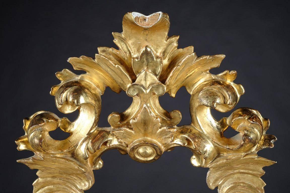18th Century Baroque Gold Leaf Mirror In Fair Condition In Berlin, DE