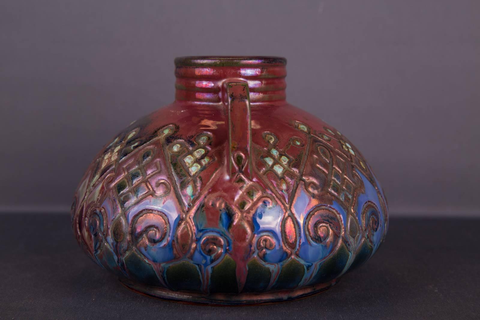 French 19th Century Art Nouveau Ceramic Vase For Sale