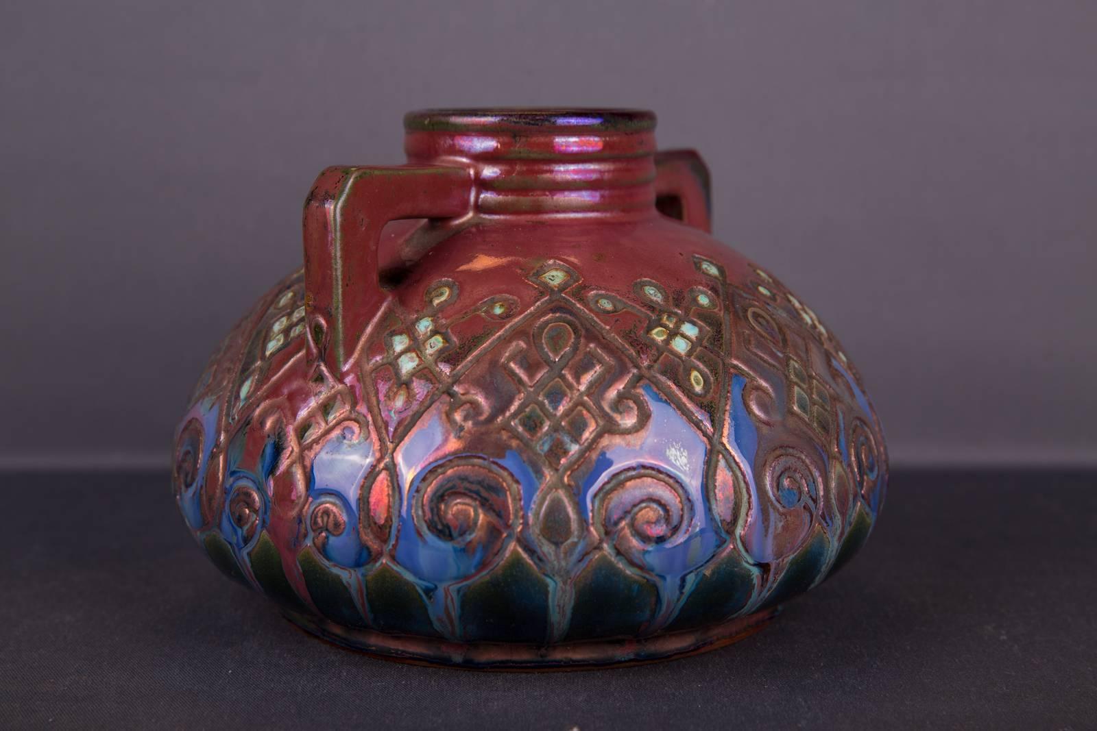 19th Century Art Nouveau Ceramic Vase For Sale 2