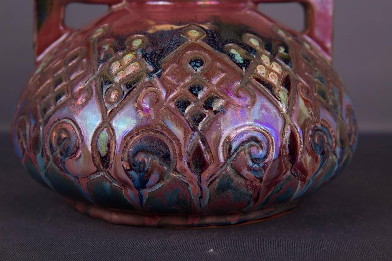 19th Century Art Nouveau Ceramic Vase For Sale 5