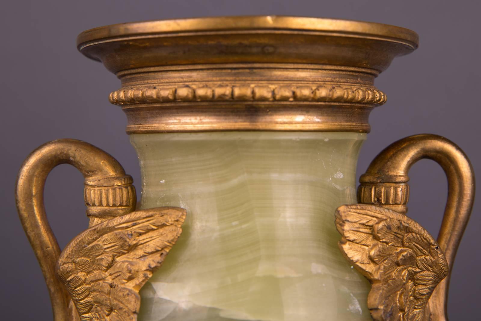19th Century Empire Fire-Gilt Bronze Antique Onyx Vase 3