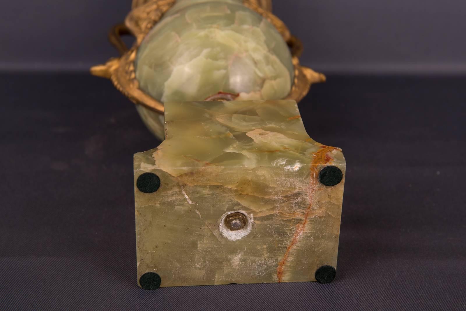 19th Century Empire Fire-Gilt Bronze Antique Onyx Vase 5