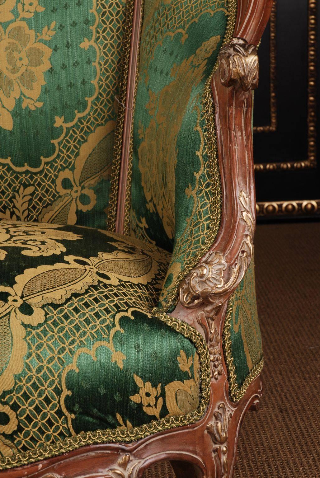 20th Century Louis Quinze Style French Curly-Leg Bergère 1