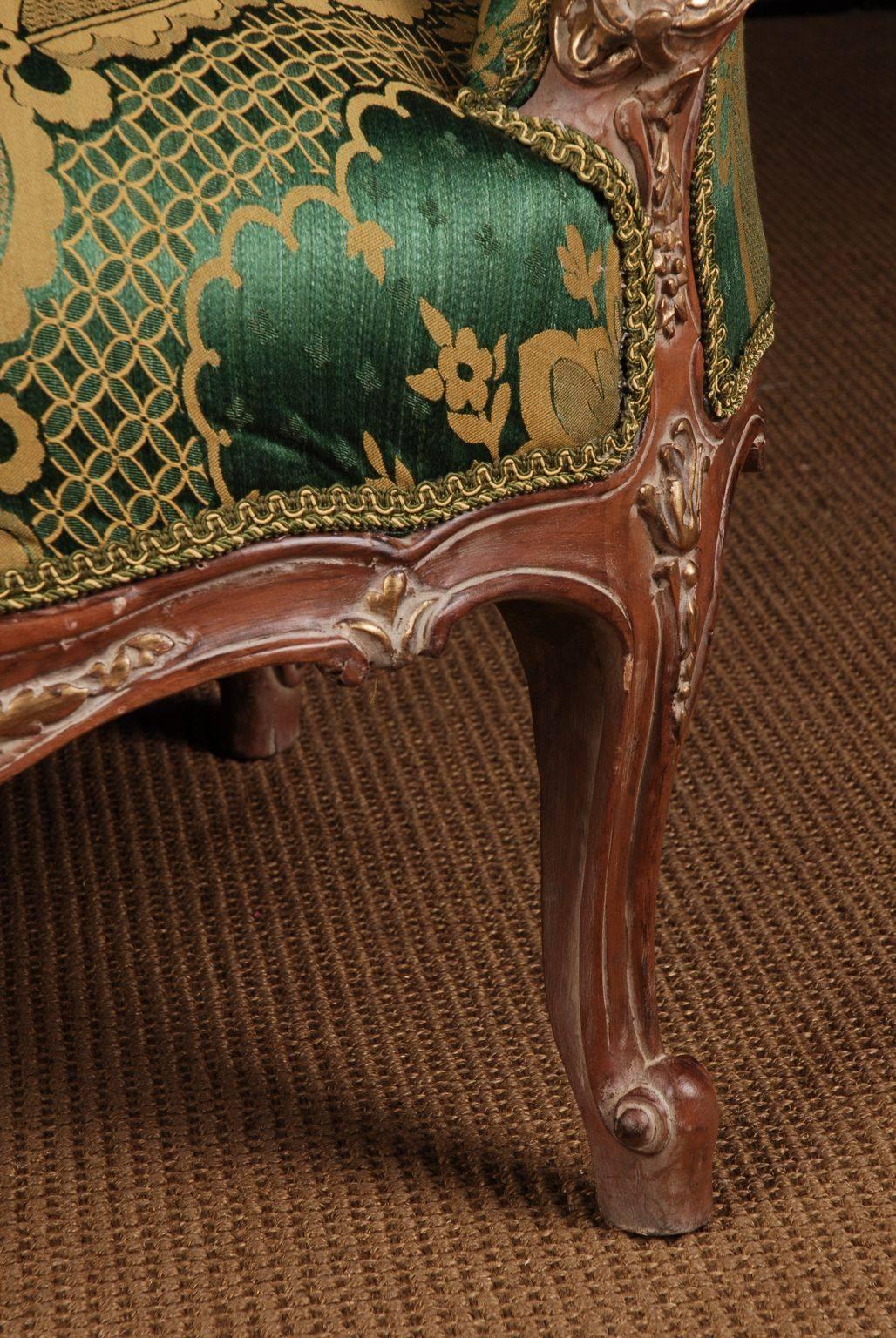 20th Century Louis Quinze Style French Curly-Leg Bergère 3