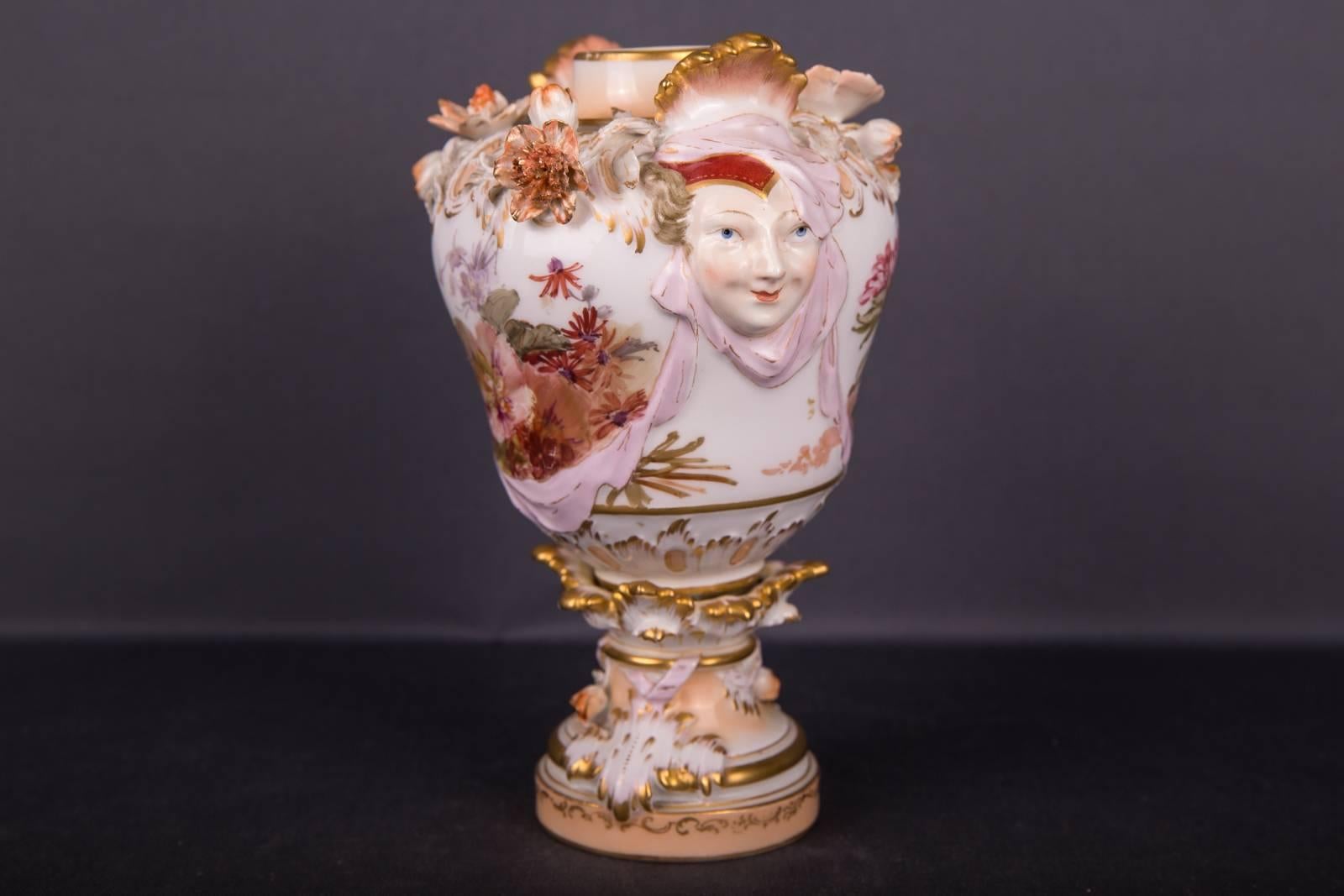 German 19th Century Rare KPM Berlin Soft-Paste-Paint Vase Potpourri