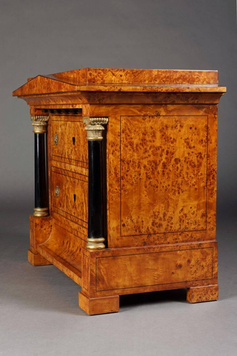 20th Century Biedermeier Style Pinewood Columns Commode For Sale 2