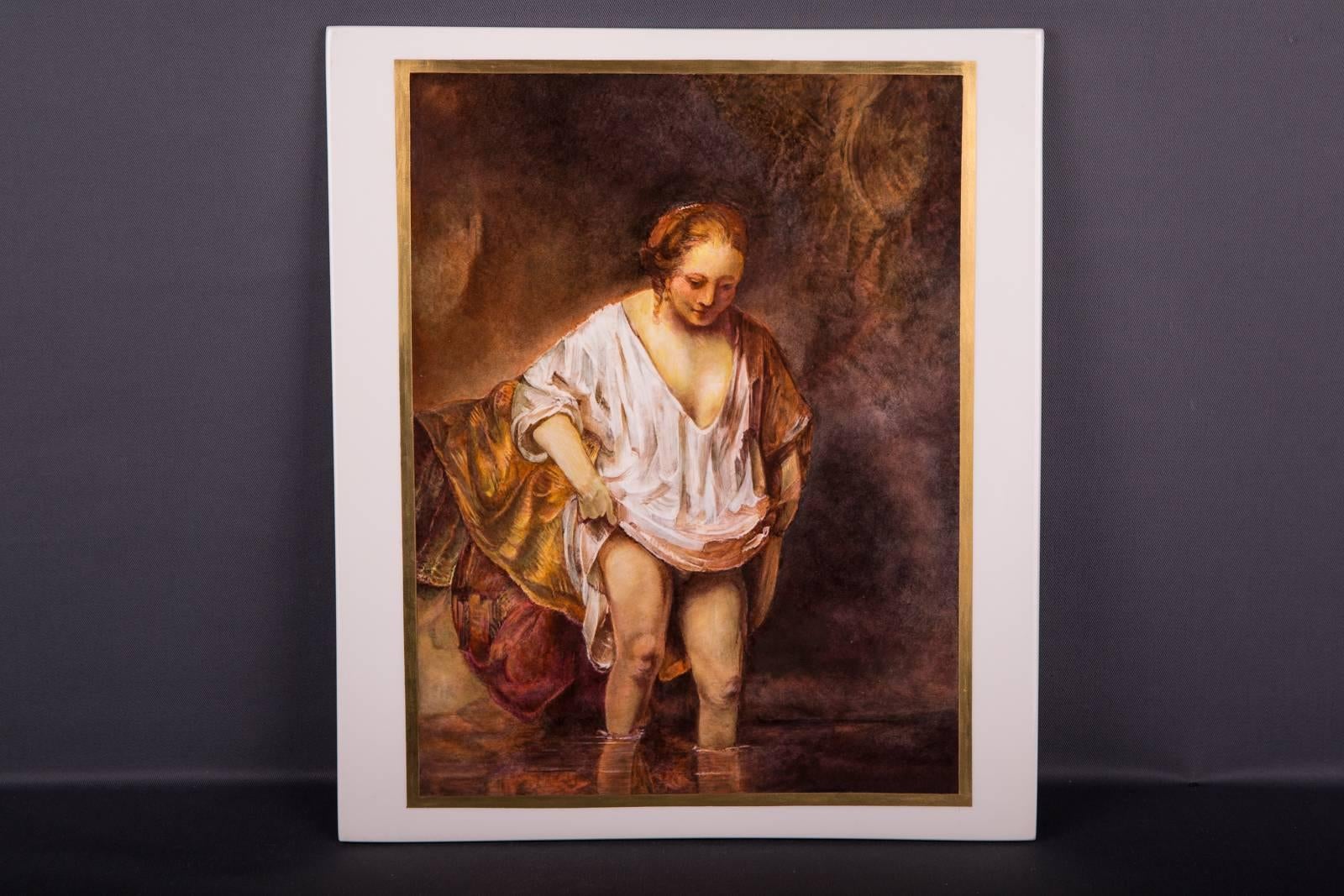 20th Century Great KPm Berlin Painting Plaque after Rembrandt For Sale 3