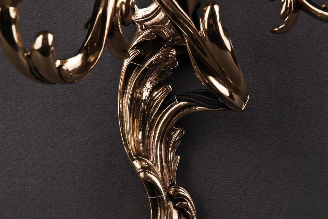 Bronze 20th Century Rococo Style French Wall Light For Sale