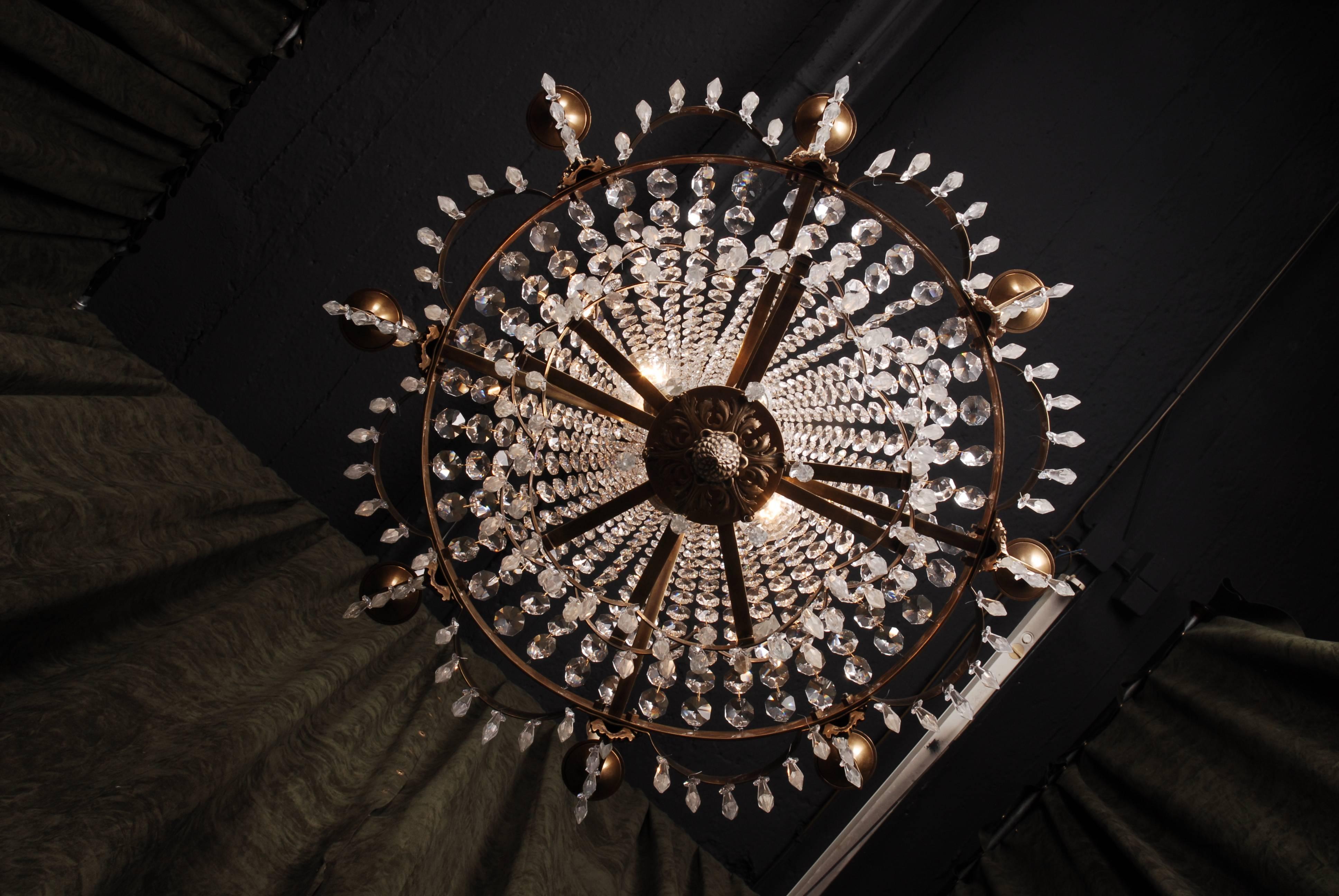 20th Century Classicist Style Swedish Ceiling Chandelier In Good Condition In Berlin, DE