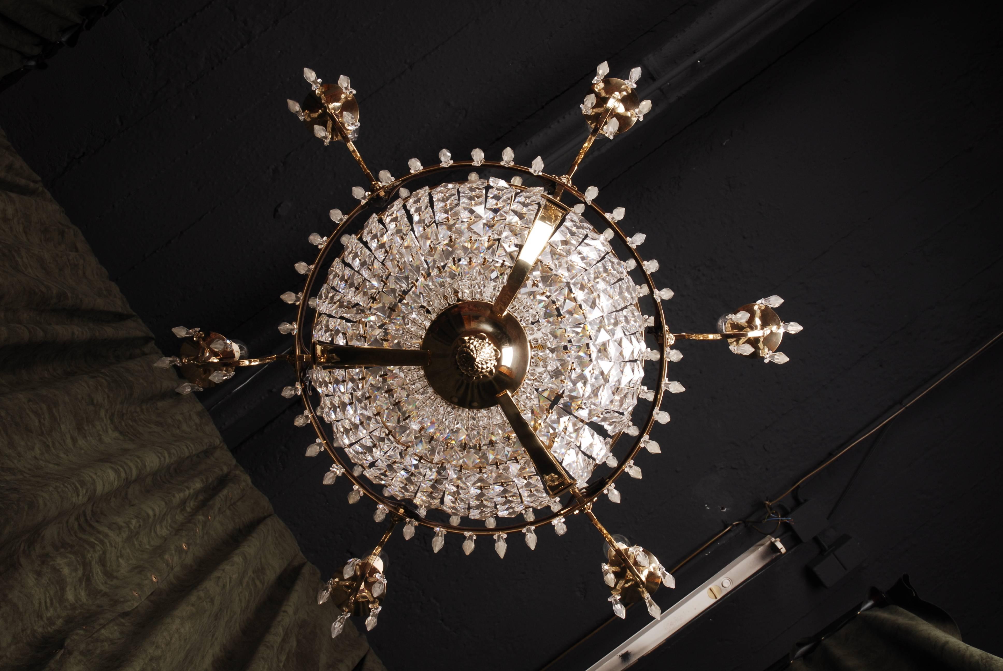 Polished 20th Century Classicist Style Swedish Empire Ceiling Candelabra
