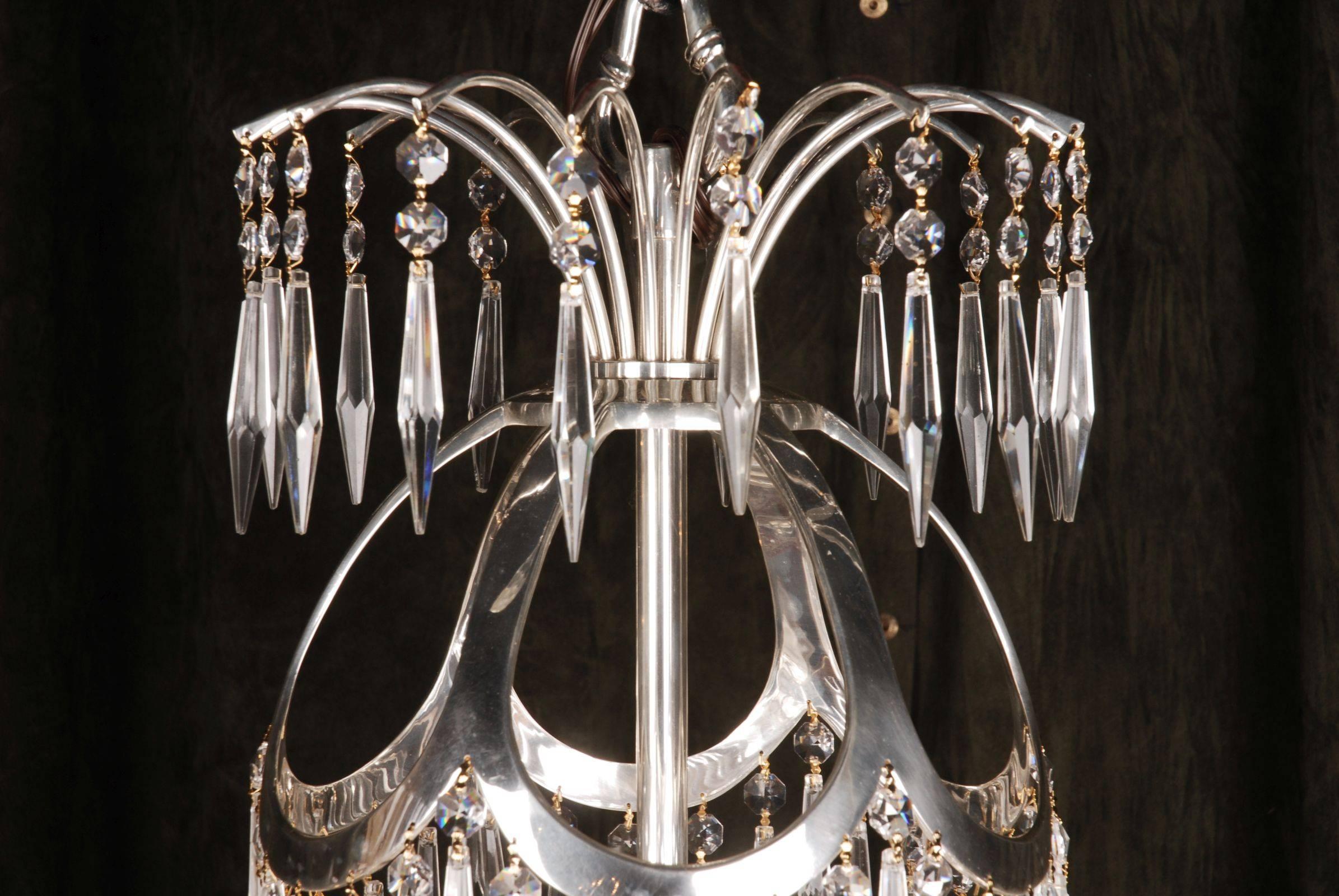 20th Century Classicist Style Swedish Empire Ceiling Candelabra Chandelier For Sale 3