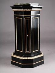 20th Century Classicist Style Column cabinet, black