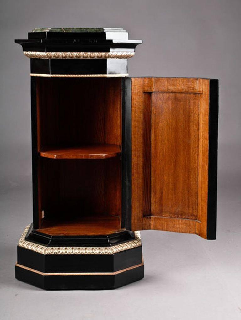 20th Century Classicist Style Column cabinet, black For Sale 1