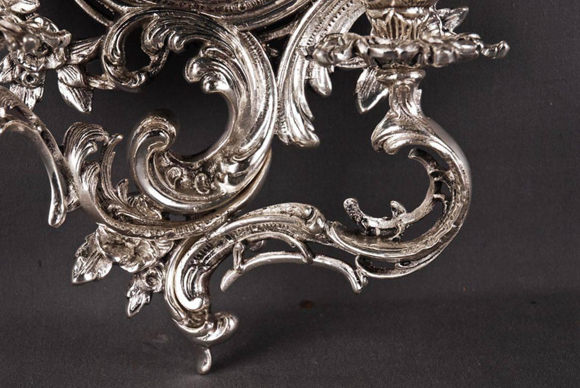 20th Century Rococo Style Wall Mirror with Candleholders 1