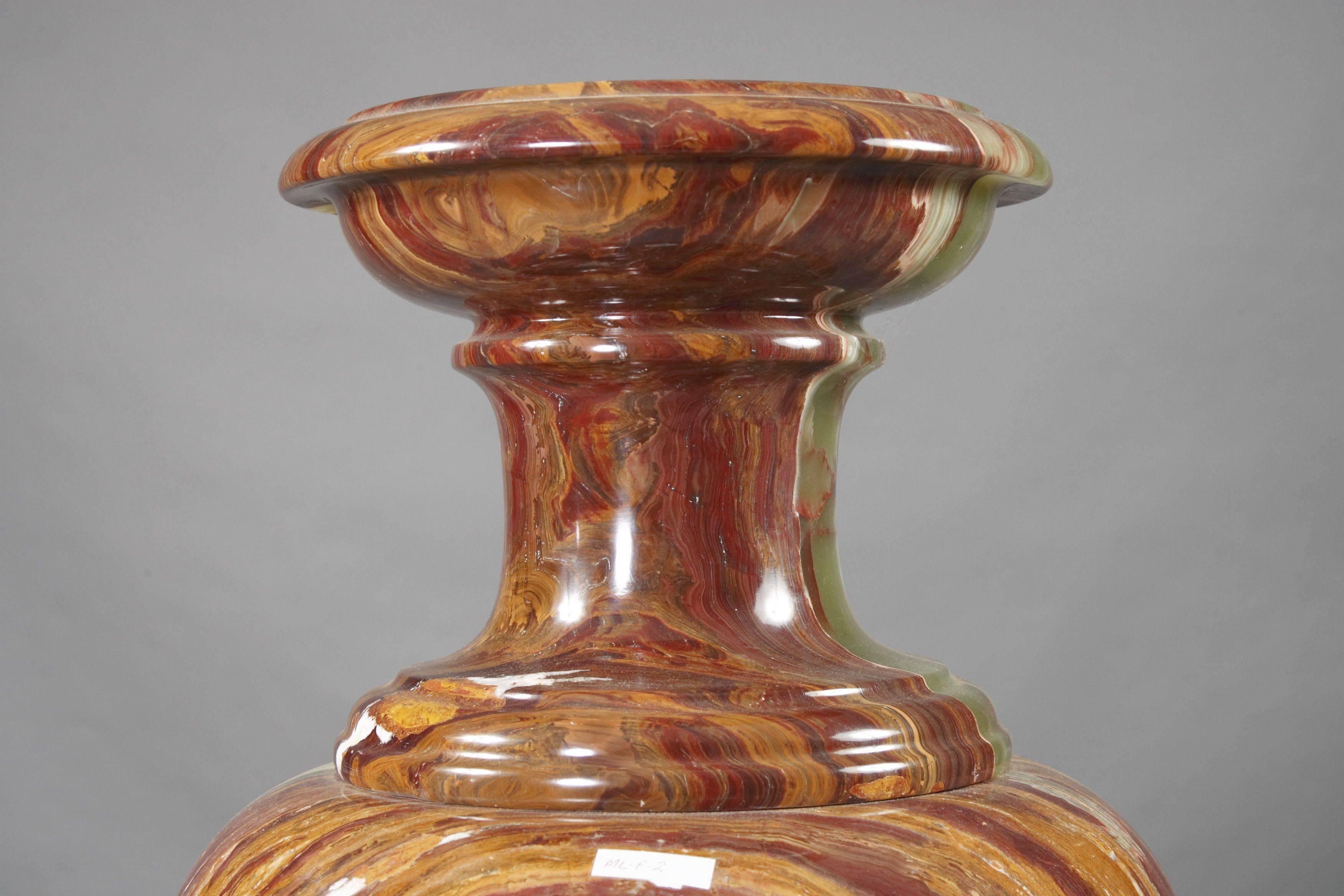 Neoclassical 20th Century Classicist Style in Red-Onyx Marble Crater Vase