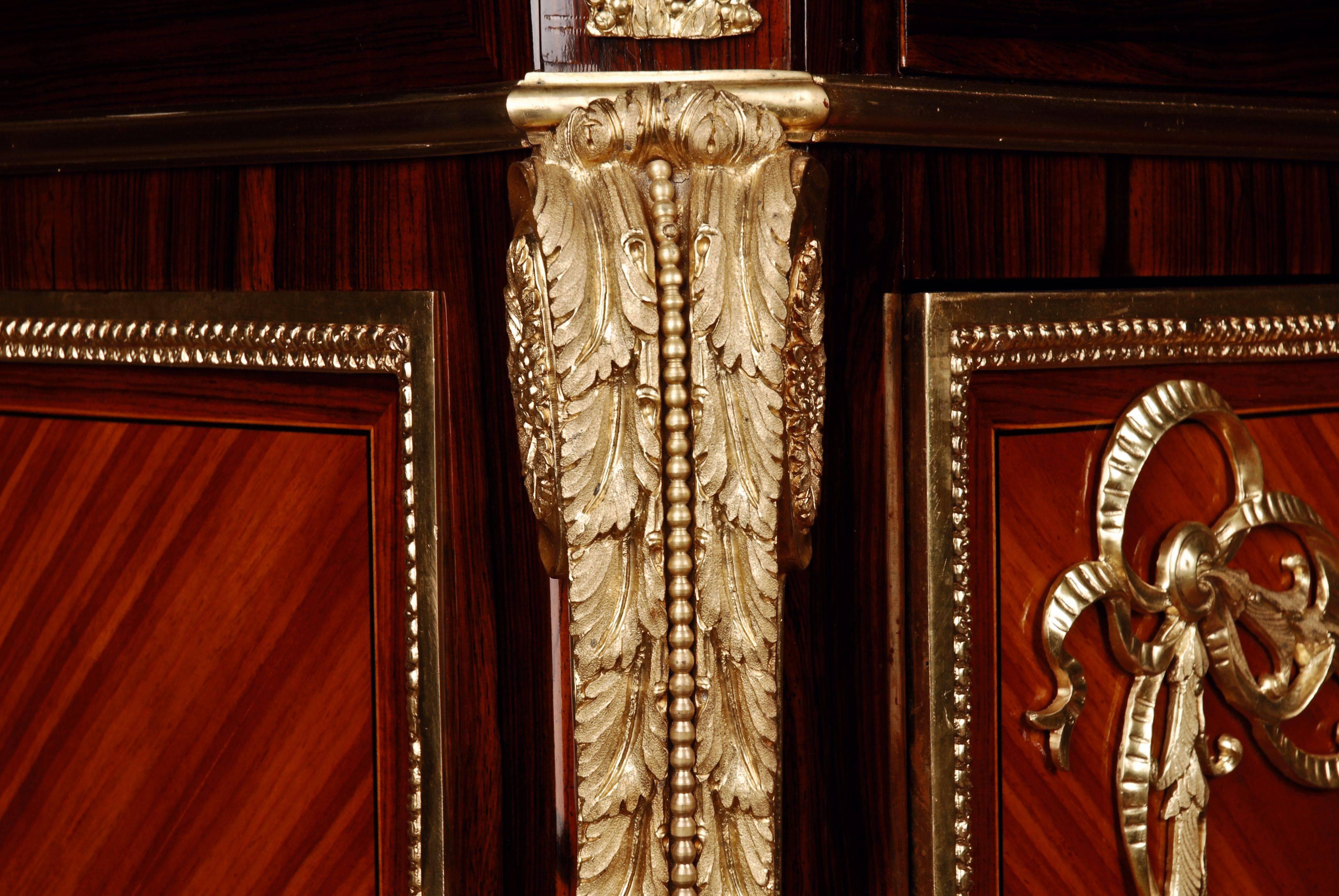 Bronze 20th Century Commode/Console after Jean Henri Riesener, gold For Sale